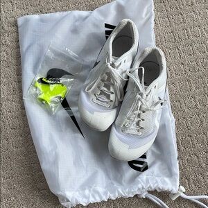 Nike White Track Spikes Athletic Shoes 4y